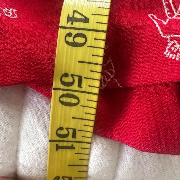 Vintage 90s RK ORIGINALS Womens Dress Red Maxi Whimsical All Over Print Retro 12 - Picture 13 of 13